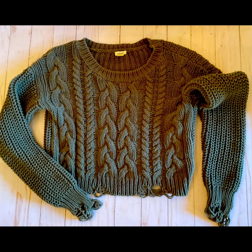 Garage distressed sweater